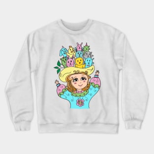 Girl with hat friends Crewneck Sweatshirt